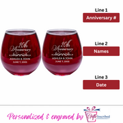 Mr & Mrs Wine Stemless Design 10