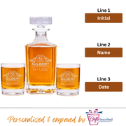 Whiskey Decanter + 2 Glasses Design 12