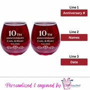 Mr & Mrs Wine Stemless Design 12