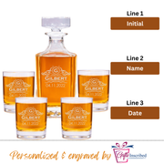 Whiskey Decanter + 4 Glasses Design 12