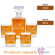 Whiskey Decanter + 4 Glasses Design 1