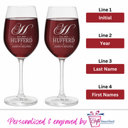 Mr & Mrs Wine Glasses Design 2