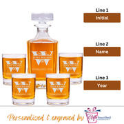 Whiskey Decanter + 4 Glasses Design 3