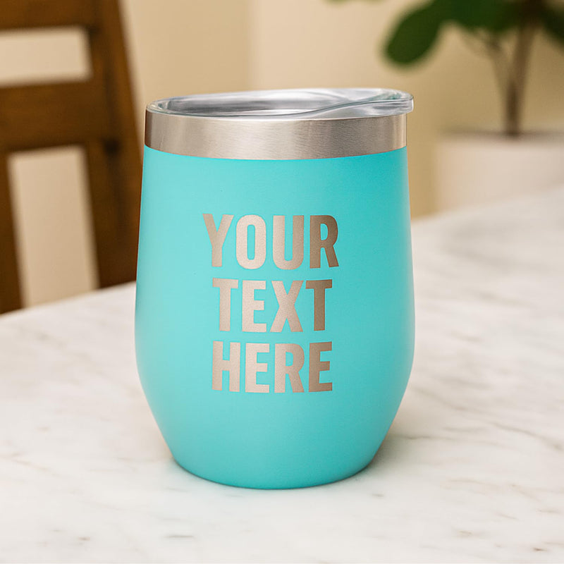 Personalized Wine Tumbler with Lid | Custom Engraved Stainless Steel Mug