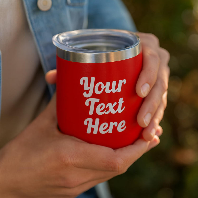 Personalized Wine Tumbler with Lid | Custom Engraved Stainless Steel Mug