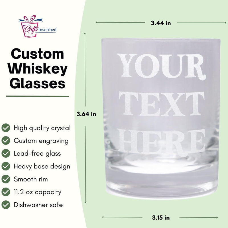 Custom Text Whiskey Glasses