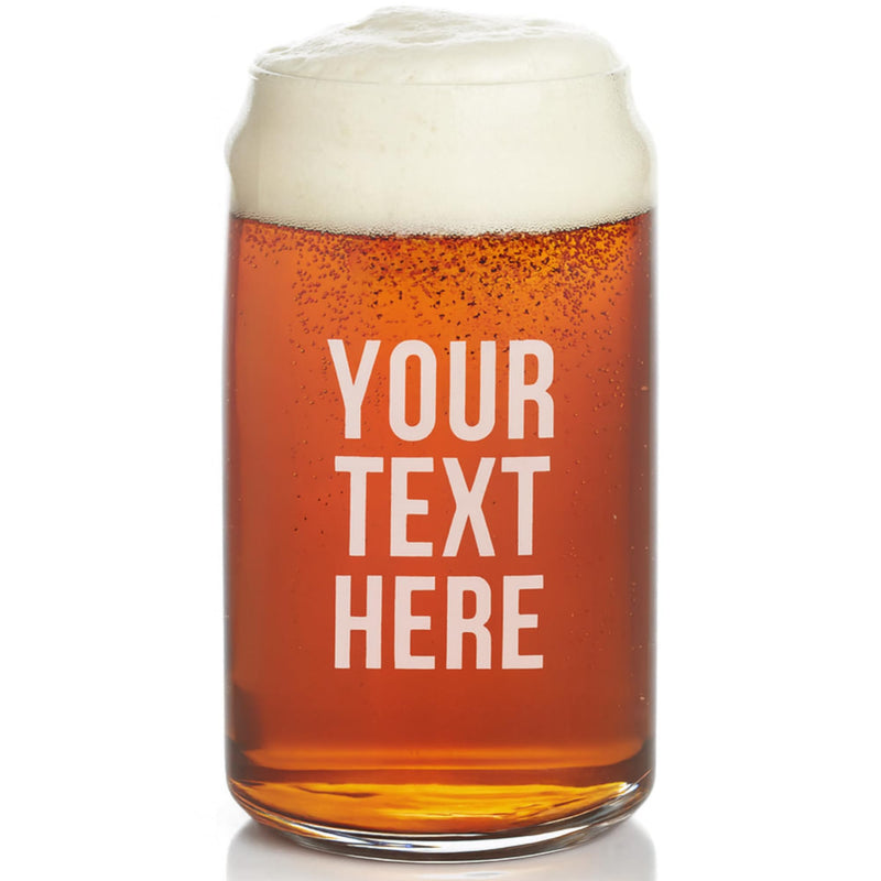 Personalized Beer Can Glass – Custom Engraved 16 oz Pint Glass Gift