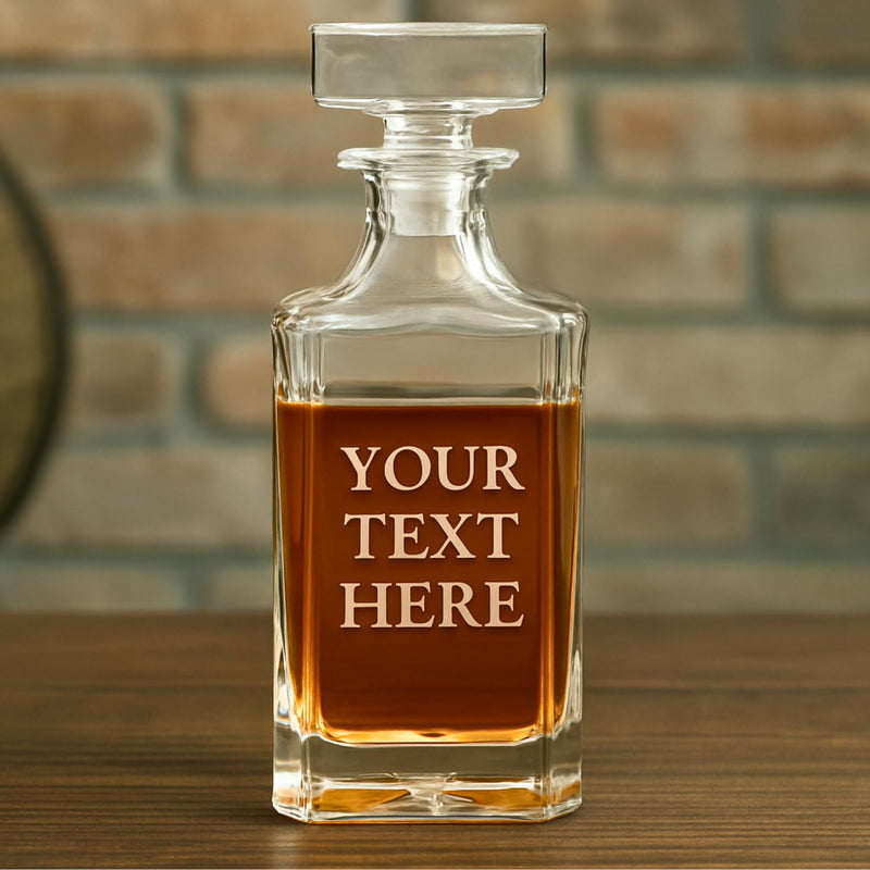 Engraved Text Whiskey Decanter