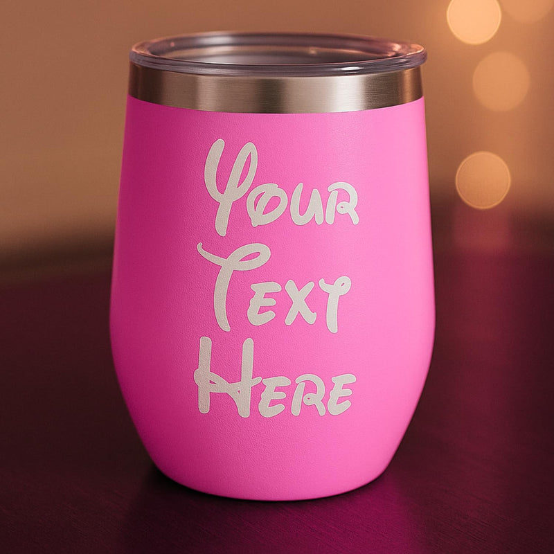 Personalized Wine Tumbler with Lid | Custom Engraved Stainless Steel Mug