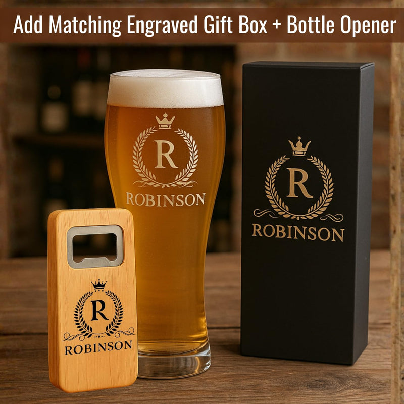 Engraved Beer Pilsner Glass