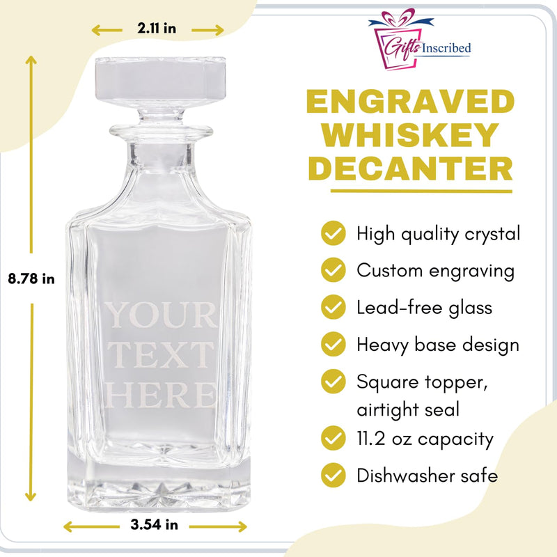 Engraved Text Whiskey Decanter