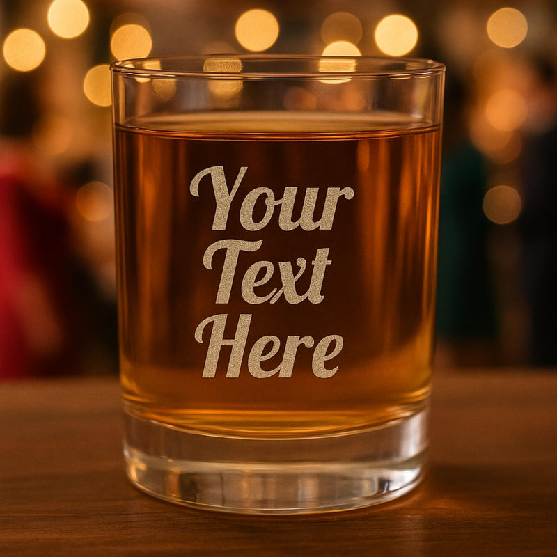 Custom Text Whiskey Glasses