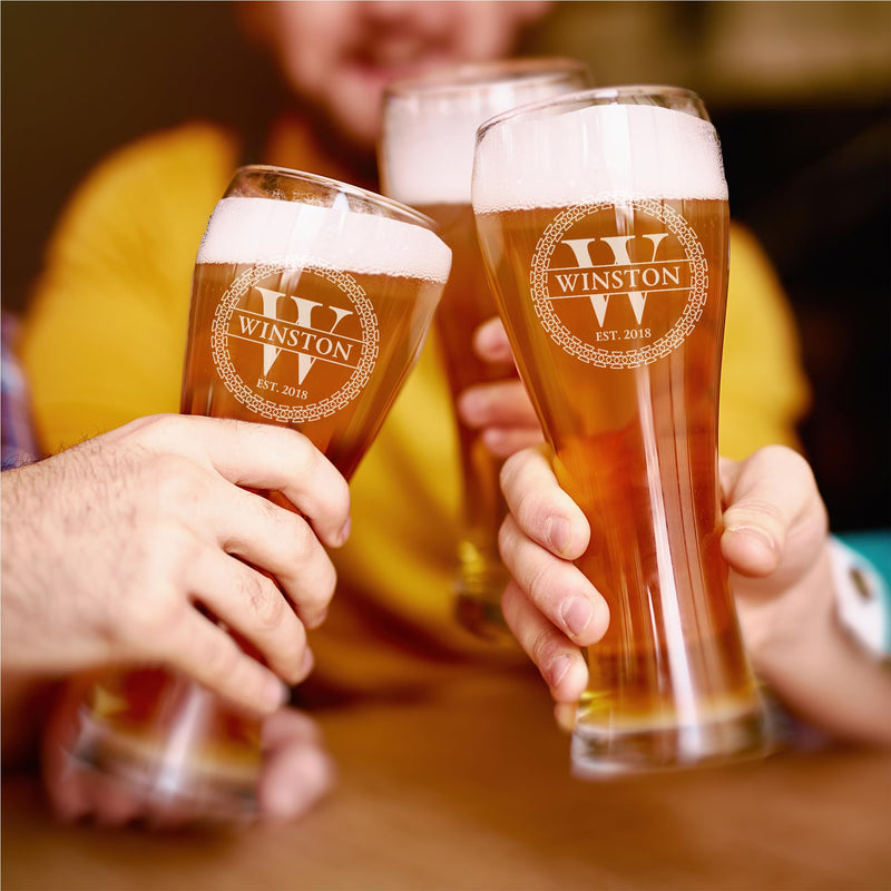 Engraved Beer Pilsner Glass