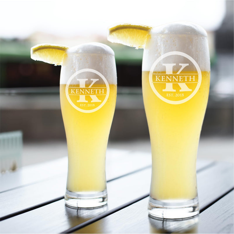 Engraved Beer Pilsner Glass