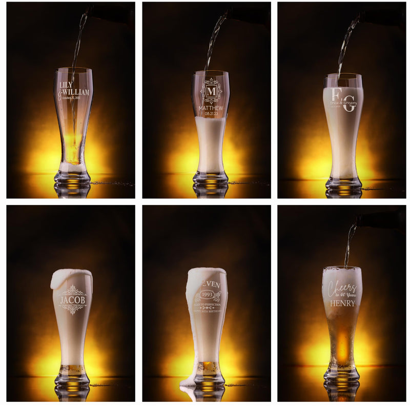 Engraved Beer Pilsner Glass