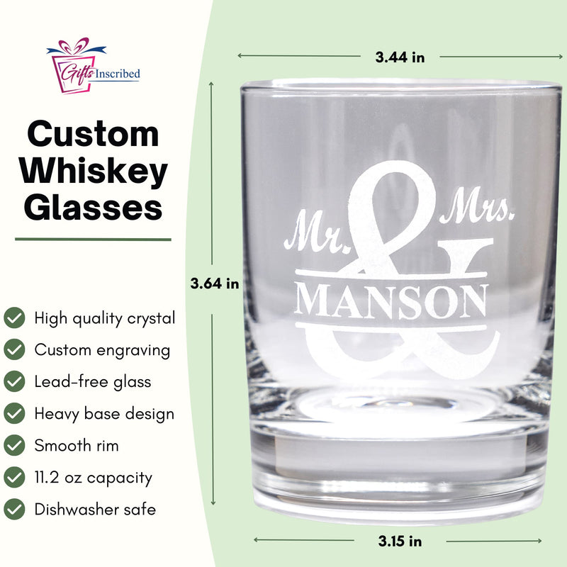 Custom Whiskey Decanter & 4 Glasses Set