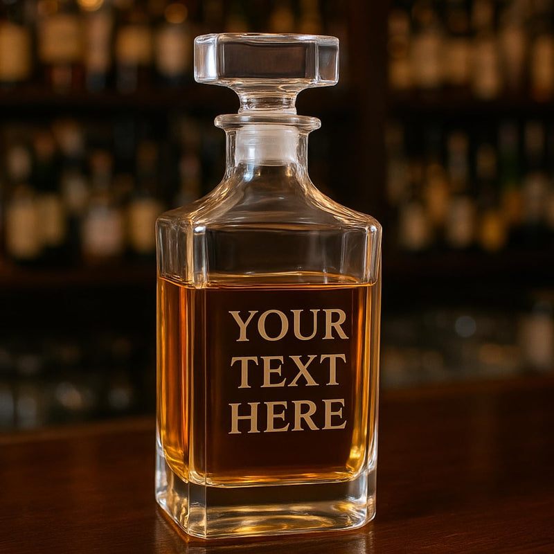Engraved Text Whiskey Decanter