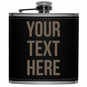 Black flask with 'Your Text Here' text on a white background