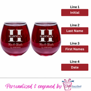 Mr & Mrs Wine Stemless Design 7