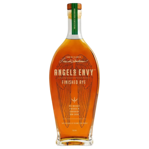 Angels Envy Finished Rye Whiskey Bottle White Background