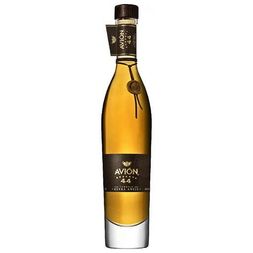 Avion 44 tequila bottle on a white background
