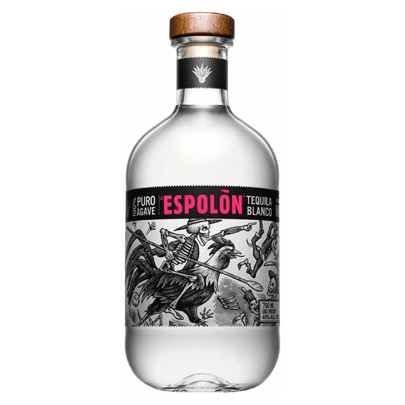 Espolón tequila bottle on a white background