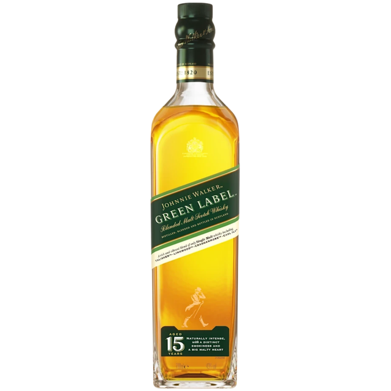 Johnnie Walker Green Label Blended Malt Scotch Whisky white background