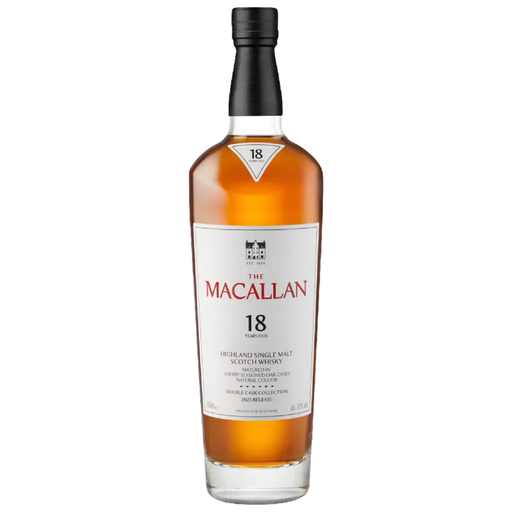 Macallan 18 Year Old Double Cask Single Malt Scotch Whiskey white background