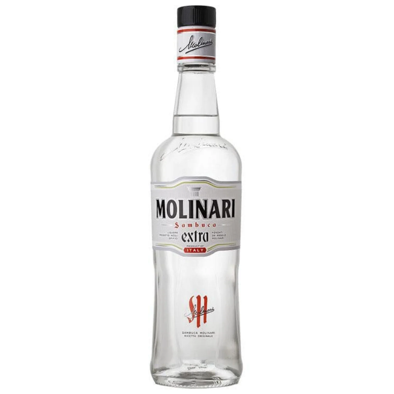 Molinari sambuca bottle on a white background