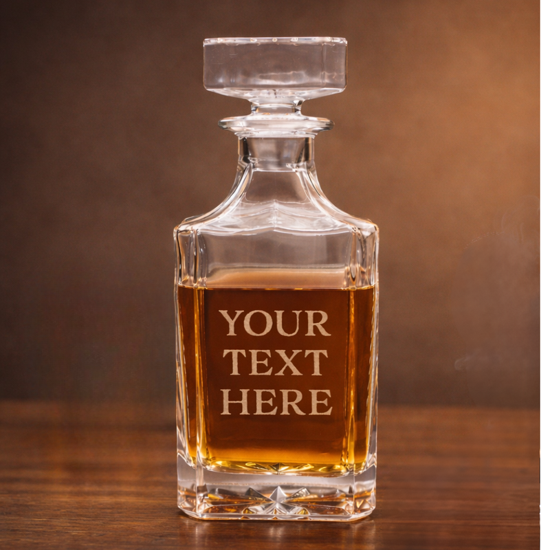 Engraved Text Whiskey Decanter
