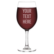 Wine glass with red wine and 'Your Text Here' text overlay on a white background