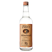 Tito's Handmade Vodka bottle on a white background