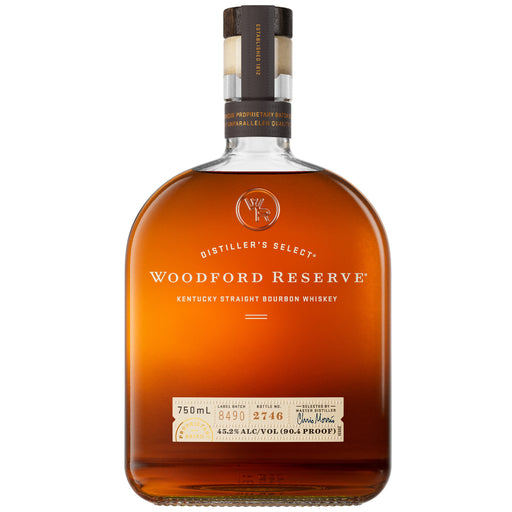 Woodford Reserve Bourbon Whiskey on a white background