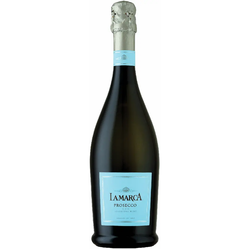 Bottle of Iamarca Prosecco on a white background