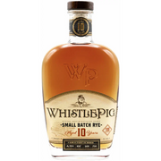 WhistlePig Small Batch Rye whiskey bottle on a white background